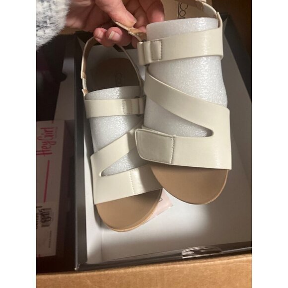nwt ivory wedge heel sandals by corkys in ivory white - Picture 4 of 6